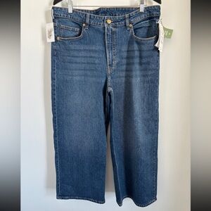 3 for $30 👖H&M &Denim NWT High Waist Wide Leg Cropped Jeans sz 16 (J153N19)